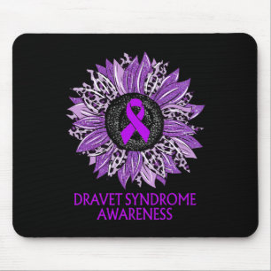Sunflower Dravet Syndrome Awareness Purple Ribbon Mouse Pad