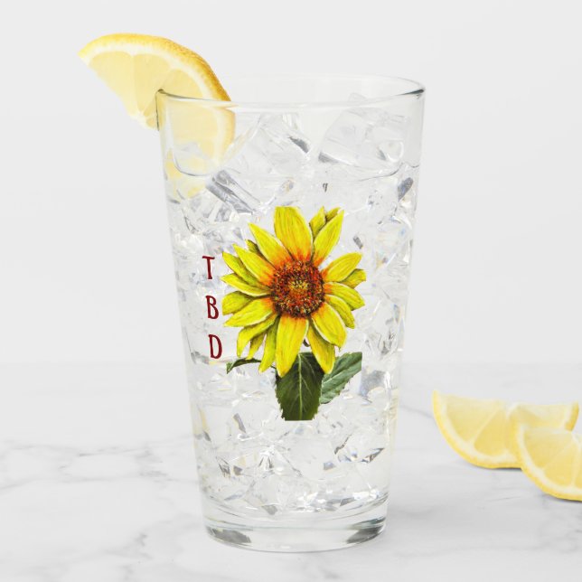 Sunflower Drinking Glass (Front Ice)