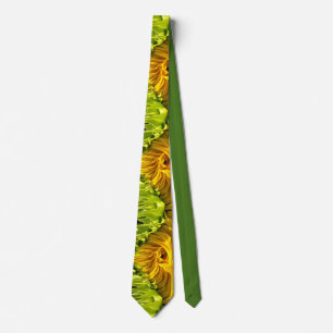 Sunflower drip whirl- funky floral photo tie