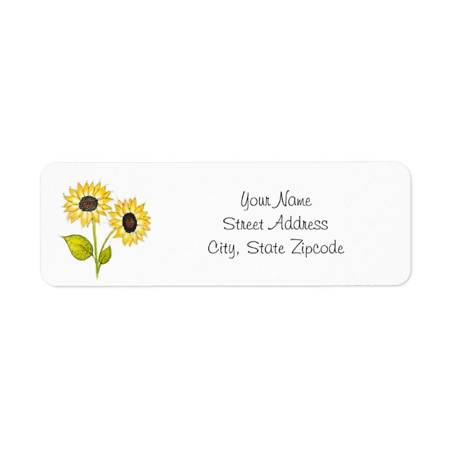 'Sunflower Duet' Return Address Label (Front)