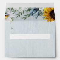 Sunflower Dusty Blue Country Rustic Roses Wedding