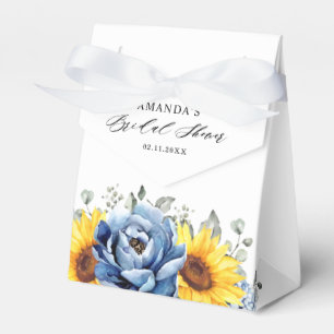 Sunflower Dusty Blue Slate Peony Bridal Shower Favour Box