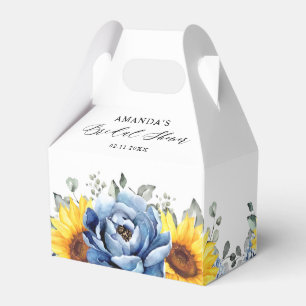 Sunflower Dusty Blue Slate Peony Bridal Shower     Favour Box