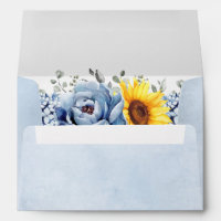 Sunflower Dusty Blue Slate Peony Floral Wedding