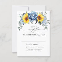 Sunflower Dusty Blue Slate Peony Floral Wedding