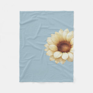 Sunflower Dusty Blue Throw Blanket Vintage Floral