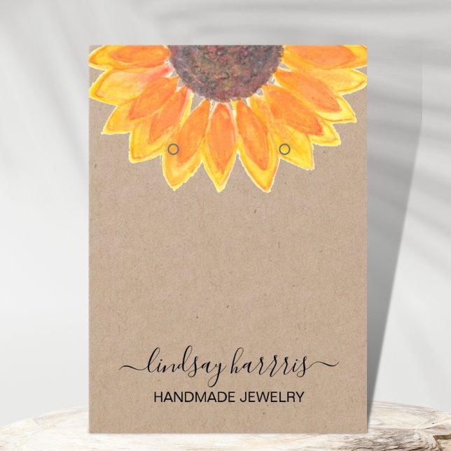Sunflower Earrings Jewellery Kraft Display Card (Creator Uploaded)