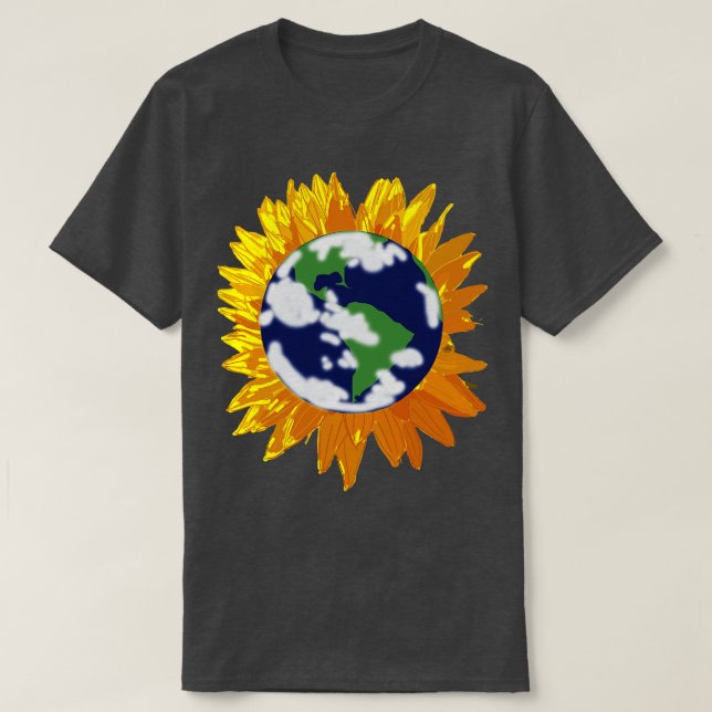 Sunflower Earth Abstract Hybrid T-Shirt (Design Front)