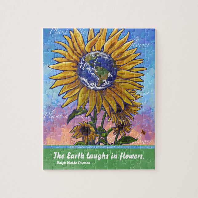 Sunflower Earth Art Jigsaw Puzzle (Vertical)