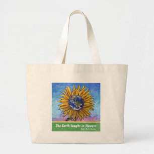 Sunflower Earth Art Large Tote Bag