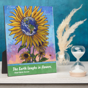 Sunflower Earth Art Plaque
