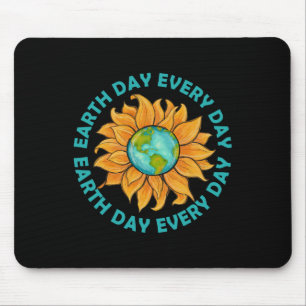 Sunflower Earth Day Every Day Planet Earth Sunflow Mouse Pad