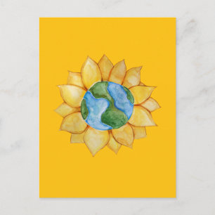 Sunflower Earth Day Sunny Summertime Earthy Postcard