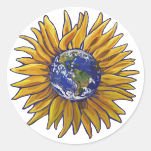 Sunflower Earth Stickers
