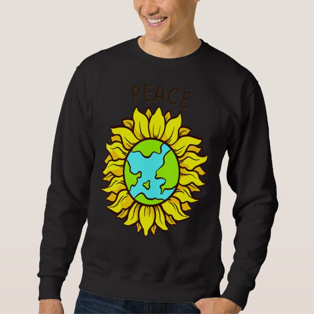 Sunflower Earth  Symbol World Peace Sweatshirt (Front)