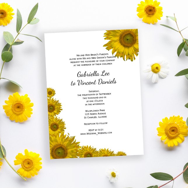 Sunflower Edge Wedding Invitation (Creator Uploaded)