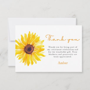 Sunflower Educator's Retirement Thank You Card