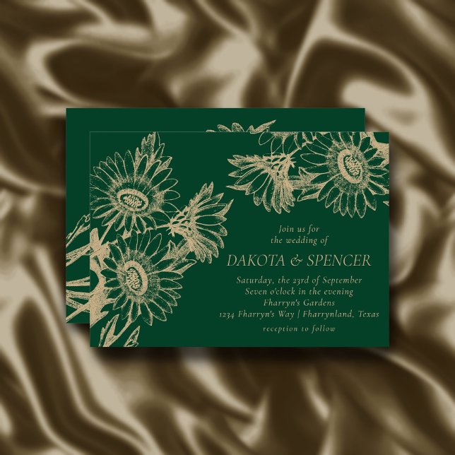 Sunflower Elegance | Rose Gold Wedding Date Change Invitation (Creator Uploaded)