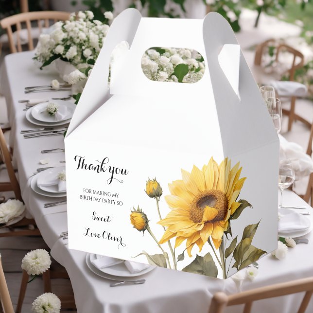 Sunflower Elegant Boho Floral Baby Shower Favour Box (Creator Uploaded)