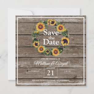 Sunflower Elegant Rustic Wedding Save The Date