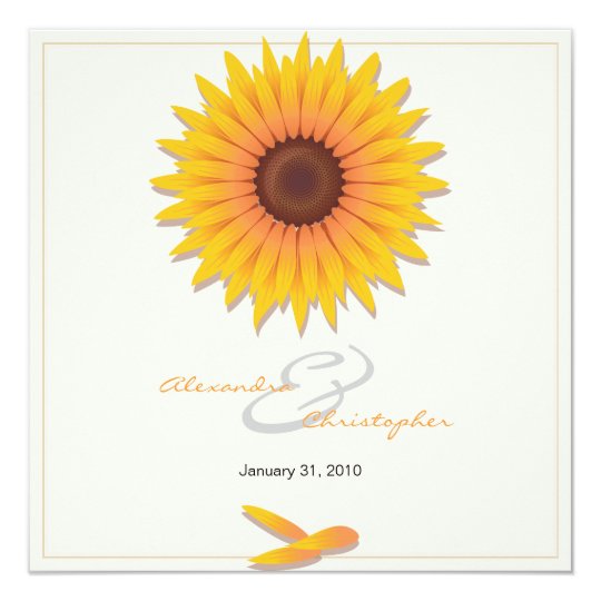Sunflower Elegant Wedding Invitation Announcement