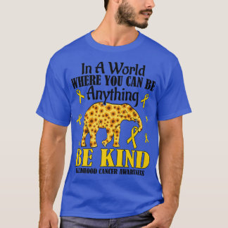 Sunflower Elephant Be Kind Childhood Cancer Awaren T-Shirt