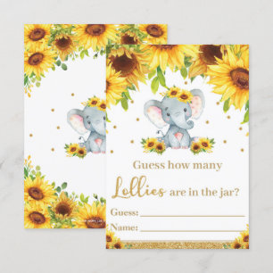 Sunflower Elephant Guess How Many Lollies Card