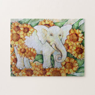 Sunflower Elephant Jigsaw Puzzle