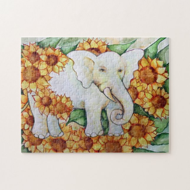 Sunflower Elephant Jigsaw Puzzle (Horizontal)