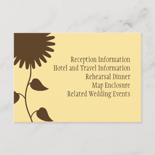 Sunflower Enclosure Card on Yellow (Front)