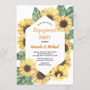 Sunflower Engagement Party Invitation