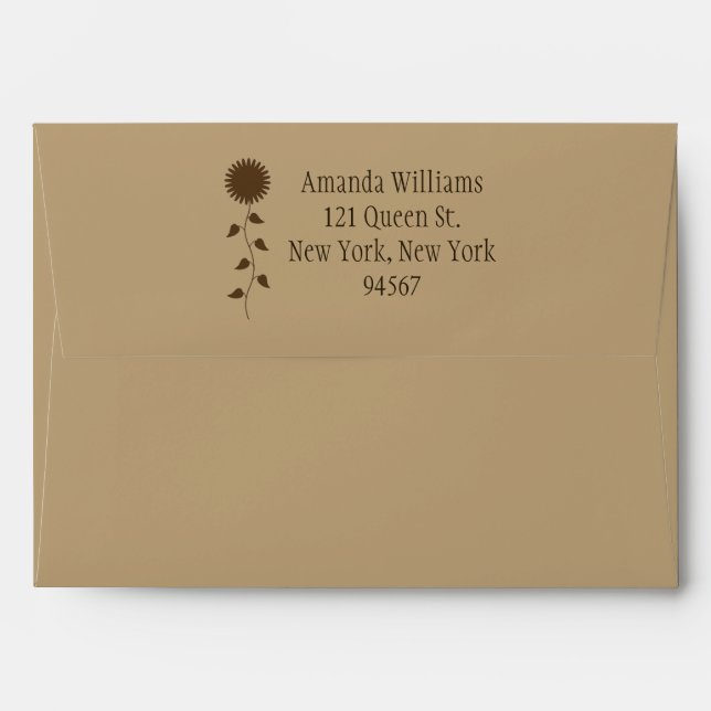 Sunflower Envelope on Beige (Back (Top Flap))