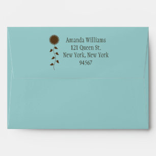 Sunflower Envelope on Blue