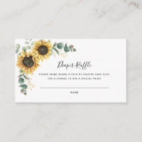 Sunflower Eucalyptus Baby Shower Diaper Raffle