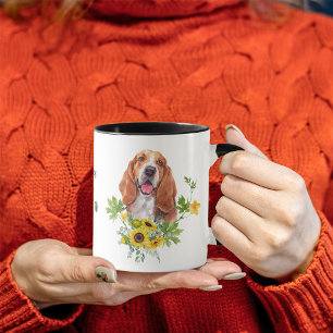 Sunflower Eucalyptus Basset Hound Mug