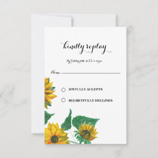 Sunflower Eucalyptus Botanical RSVP Card
