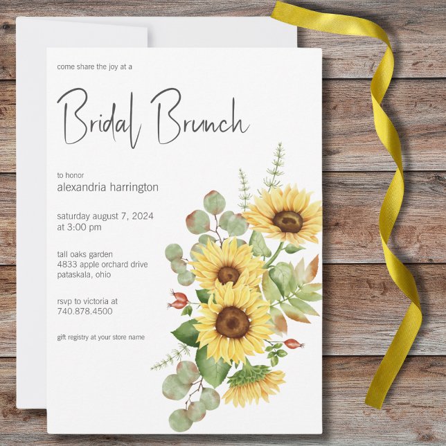 Sunflower & Eucalyptus Bridal Brunch Invitation (Creator Uploaded)