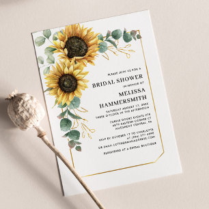 Sunflower Eucalyptus Bridal Shower Invitation