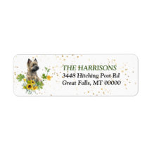 Sunflower Eucalyptus Cairn Terrier Return Address