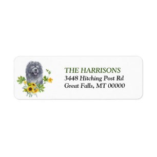 Sunflower Eucalyptus Chow Chow Dog Label Return Address Label