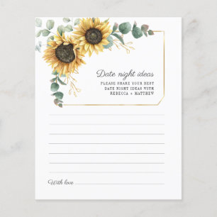 Sunflower Eucalyptus Date Night Ideas Card