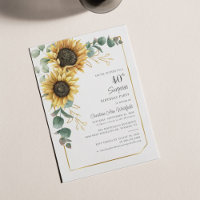 Sunflower Eucalyptus Floral 40th Birthday Party