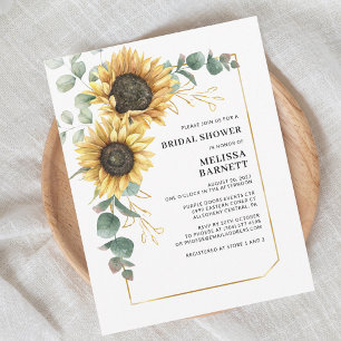 Sunflower Eucalyptus Floral Bridal Shower Invitation