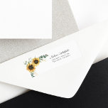 Sunflower Eucalyptus Floral Return Address Return Address Label<br><div class="desc">Create a modern Sunflower Floral return address labels with this cute template featuring beautiful rustic floral bouquet, geometric gold effect frame, with modern simple typography. TIP: Matching wedding suite cards like RSVP, wedding programs, banners, tapestry, gift tags, signs, and other wedding keepsakes and goodies are available in the collection below...</div>