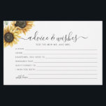 Sunflower Eucalyptus Floral Wedding Advice Card<br><div class="desc">Create a modern Sunflower Floral and Eucalyptus wedding well wishes and advice card with this cute template featuring beautiful rustic floral bouquet with modern simple typography. TIP: Matching wedding suite cards like RSVP, wedding programs, banners, tapestry, gift tags, signs, and other wedding keepsakes and goodies are available in the collection...</div>