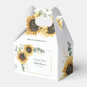 Sunflower Eucalyptus Geometric Bridal Shower Favour Box