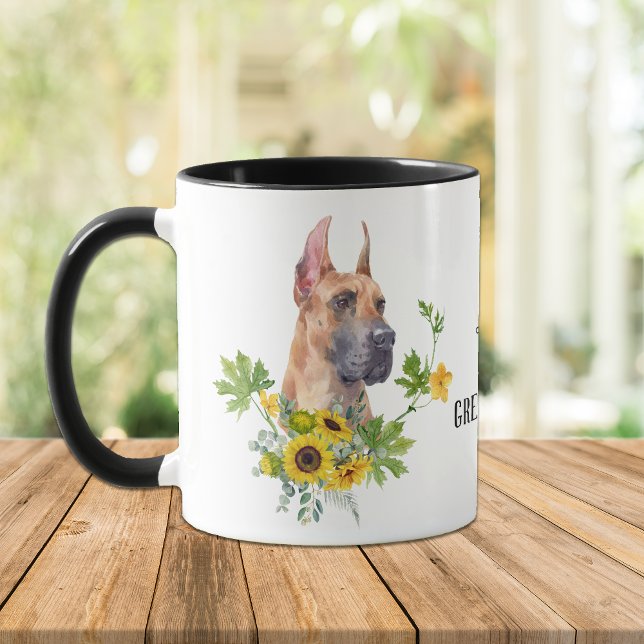 Sunflower Eucalyptus Great Dane Dog Mug (Creator Uploaded)