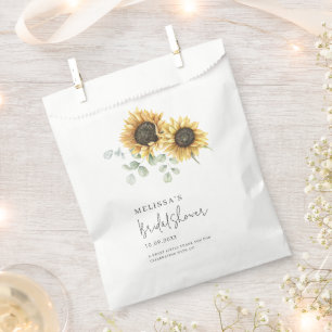 Sunflower Eucalyptus Greenery Bridal Shower Favour Bag