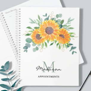 Sunflower Eucalyptus Greenery Custom Appointments  Planner