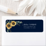 Sunflower Eucalyptus Greenery Return Address Return Address Label<br><div class="desc">Create a modern Sunflower Floral return address labels with this cute template featuring beautiful rustic floral bouquet, geometric gold effect frame, with modern simple typography. TIP: Matching wedding suite cards like RSVP, wedding programs, banners, tapestry, gift tags, signs, and other wedding keepsakes and goodies are available in the collection below...</div>